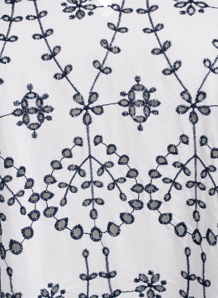 Robe avec broderie anglaise contrastante, White w. Navy Blazer, Packshot image number 2