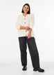 Cardigan avec motif torsad&eacute;, Vanille, Model image number 1