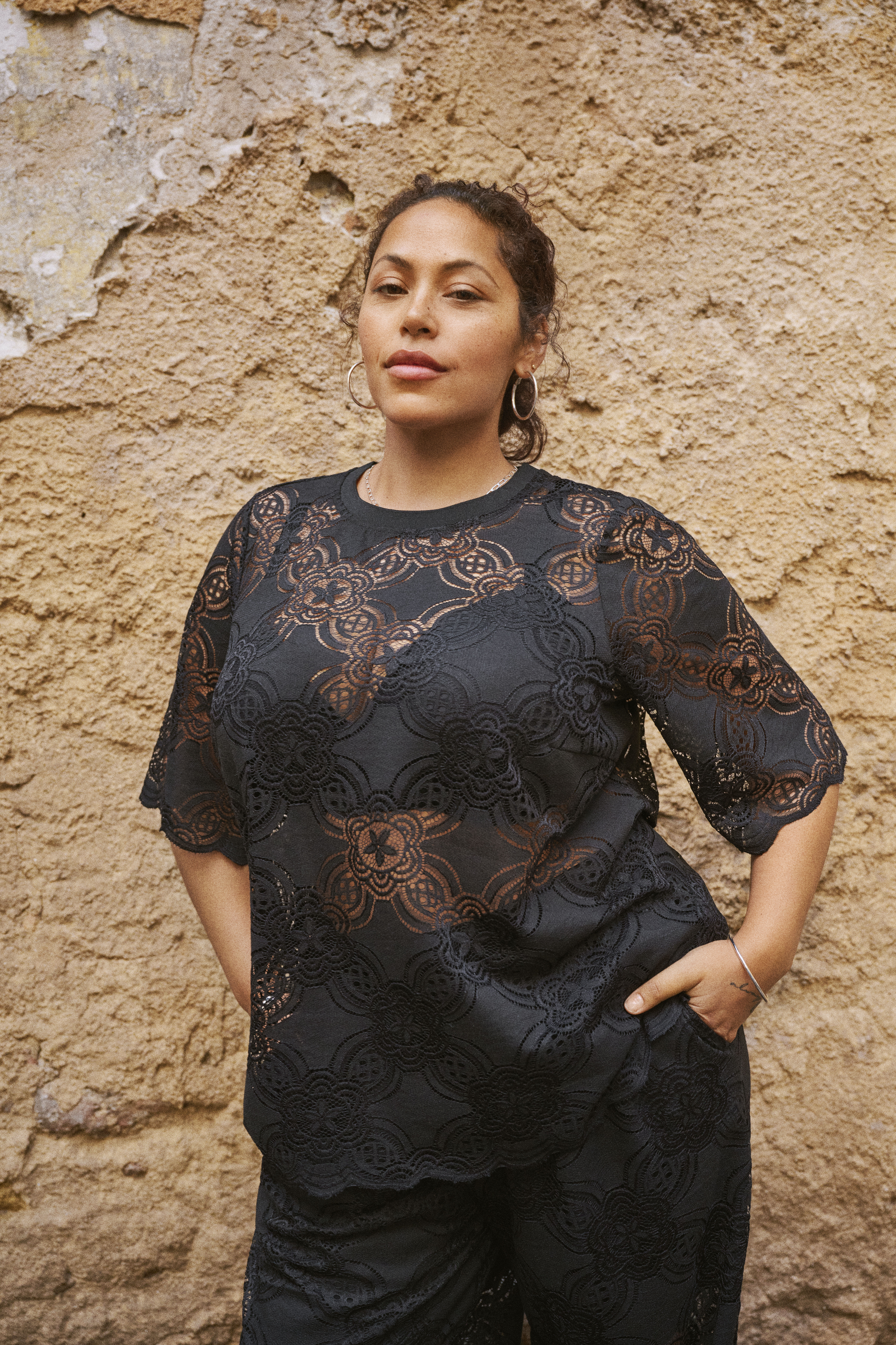 Zizzi Ensemble dentelle noir, , Model