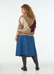 Jupe en jean coupe &eacute;vas&eacute;e avec patte de boutonnage ondul&eacute;e, Bleu, Model image number 1