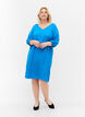 Robe en viscose avec encolure en V, Indigo Bunting, Model image number 2