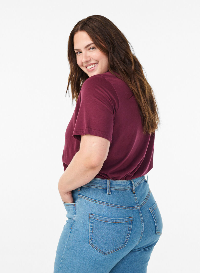 T-shirt imprim&eacute;, Bordeaux, Model image number 2