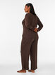 Bas de pyjama en coton biologique avec broderie ajour&eacute;e, Marron, Model image number 2