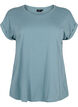 T-shirt &agrave; manches courtes en coton m&eacute;lang&eacute;, Bleu, Packshot image number 0