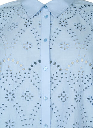 Chemise en coton avec broderie anglaise, Chambray Blue, Packshot image number 2