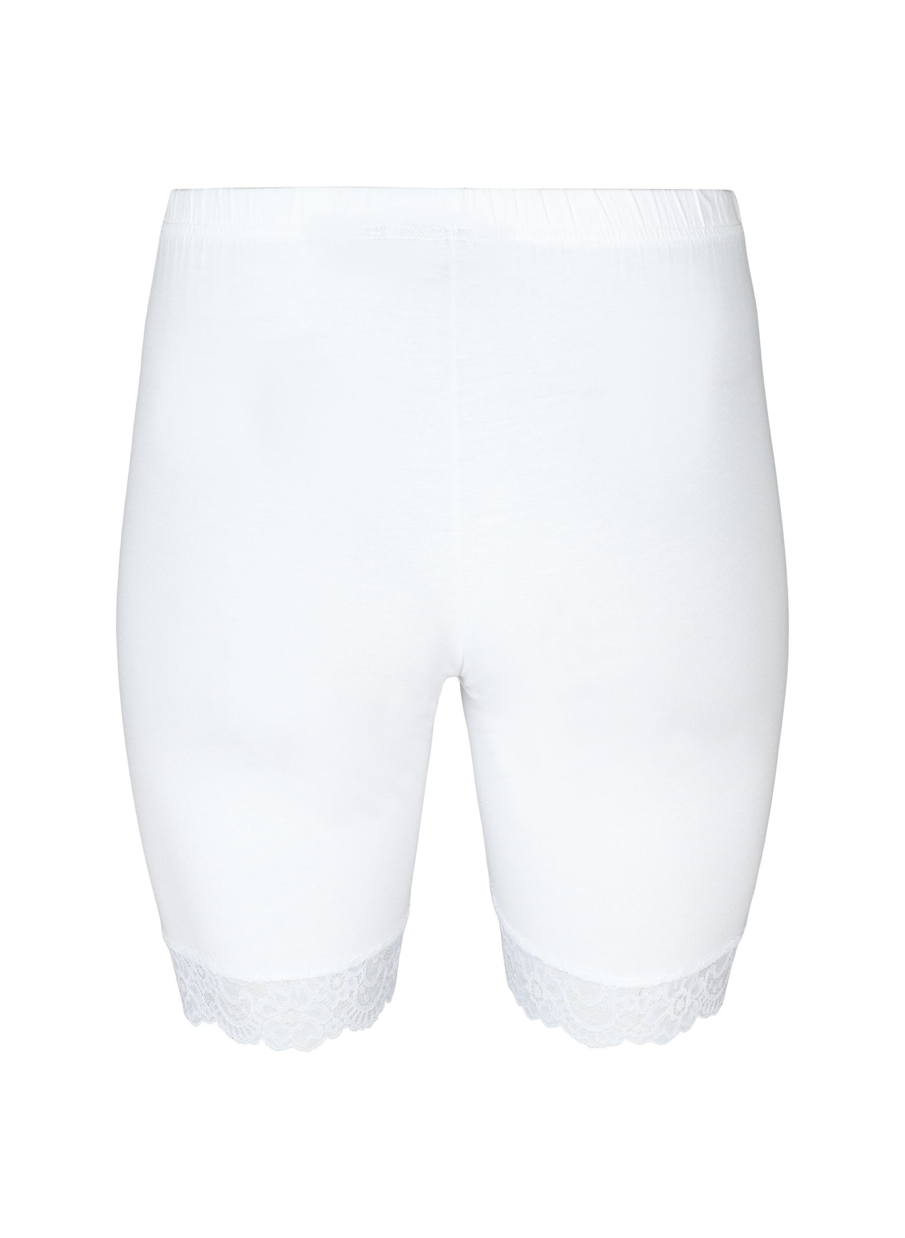 ZizziShort de cyclisme avec bordure en dentelle, Blanc, Packshot image number 1
