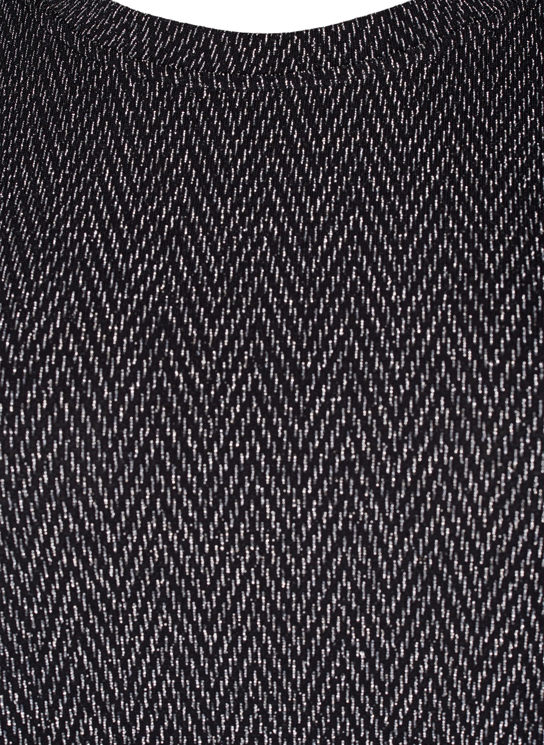 Zizzi Robe avec un motif en zigzag et des paillettes, Silver ZigZagShimmer, Packshot image number 2