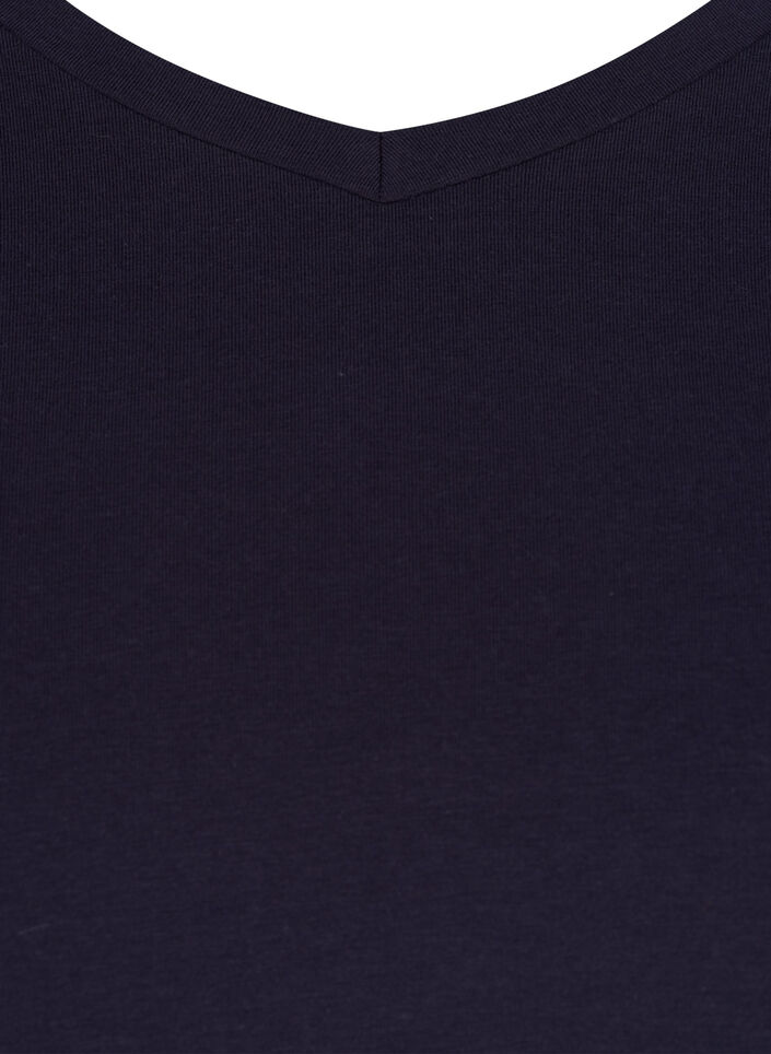 T-shirt en coton uni basique, Bleu, Packshot image number 2