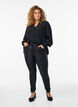 Blouse avec col &agrave; volants et fronces, Noir, Model image number 1