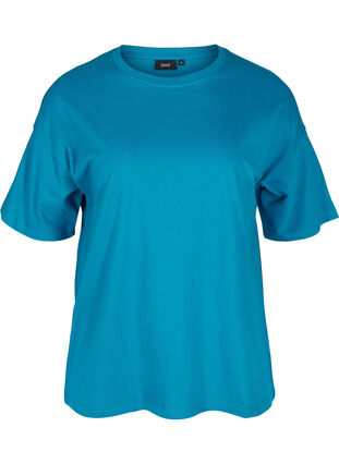 T-shirt à manches courtes en coton, Fjord Blue, Packshot image number 0