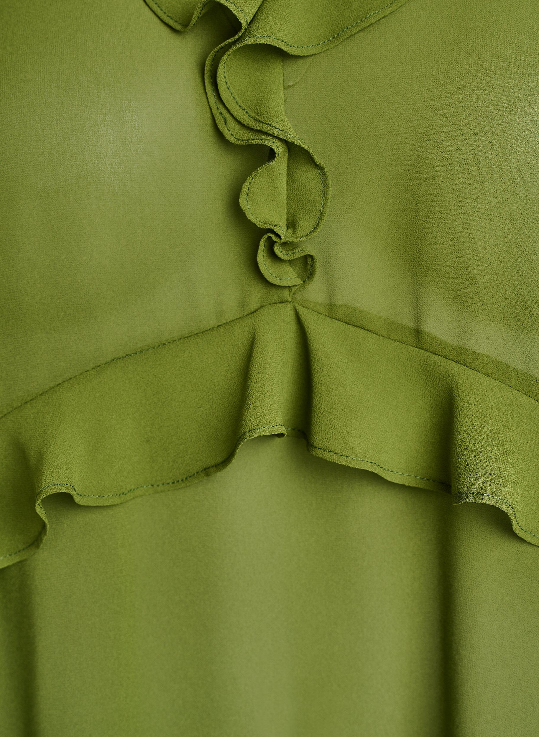 ZizziRobe l&eacute;g&egrave;re avec volants et col en V, Vert, Packshot image number 2