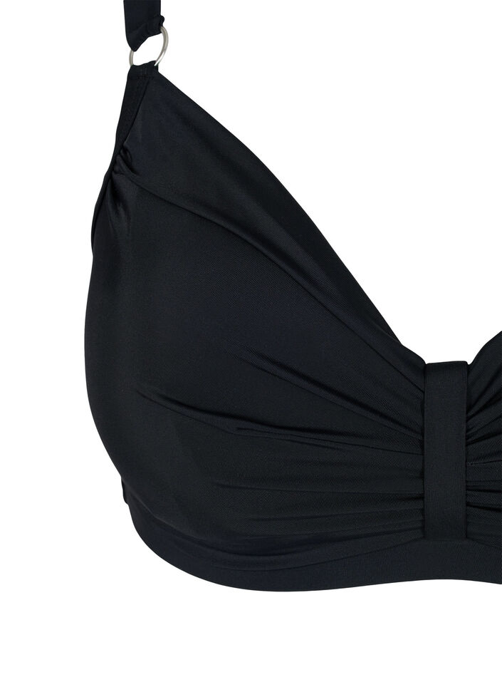Haut de bikini &agrave; armatures avec draperies, Noir, Packshot image number 2