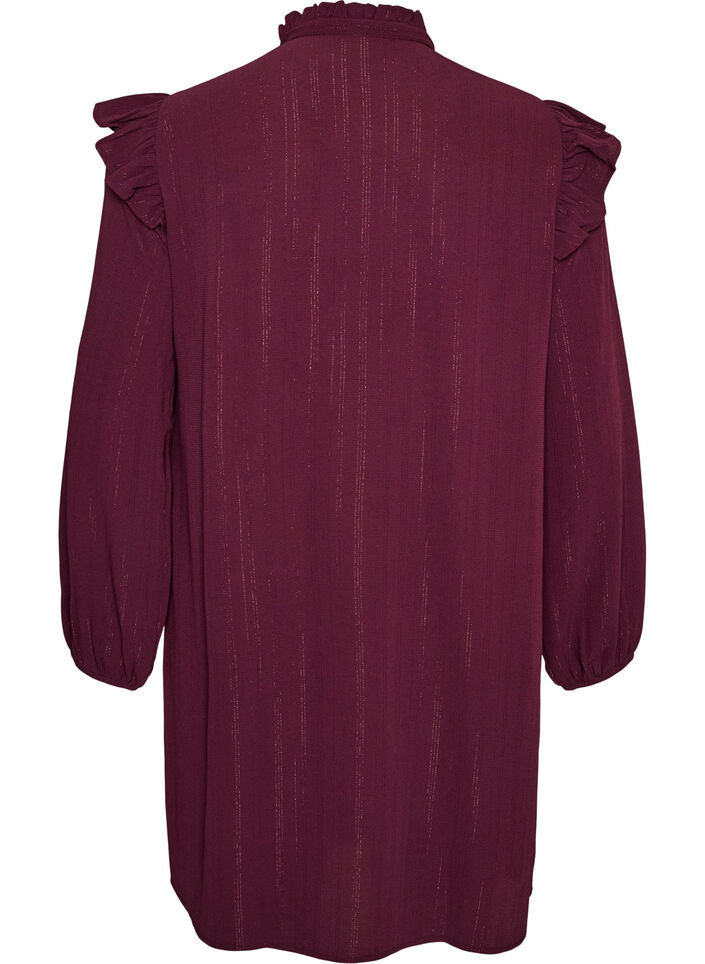 Robe courte &agrave; volants et paillettes, Bordeaux, Packshot image number 1