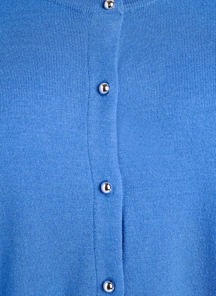 Cardigan &agrave; boutons ronds, Bleu, Packshot image number 2