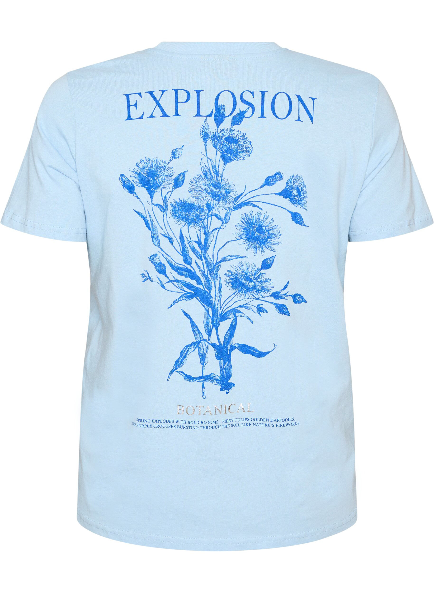 ZizziT-shirt en coton avec imprim&eacute;, Bleu Clair, Packshot image number 1