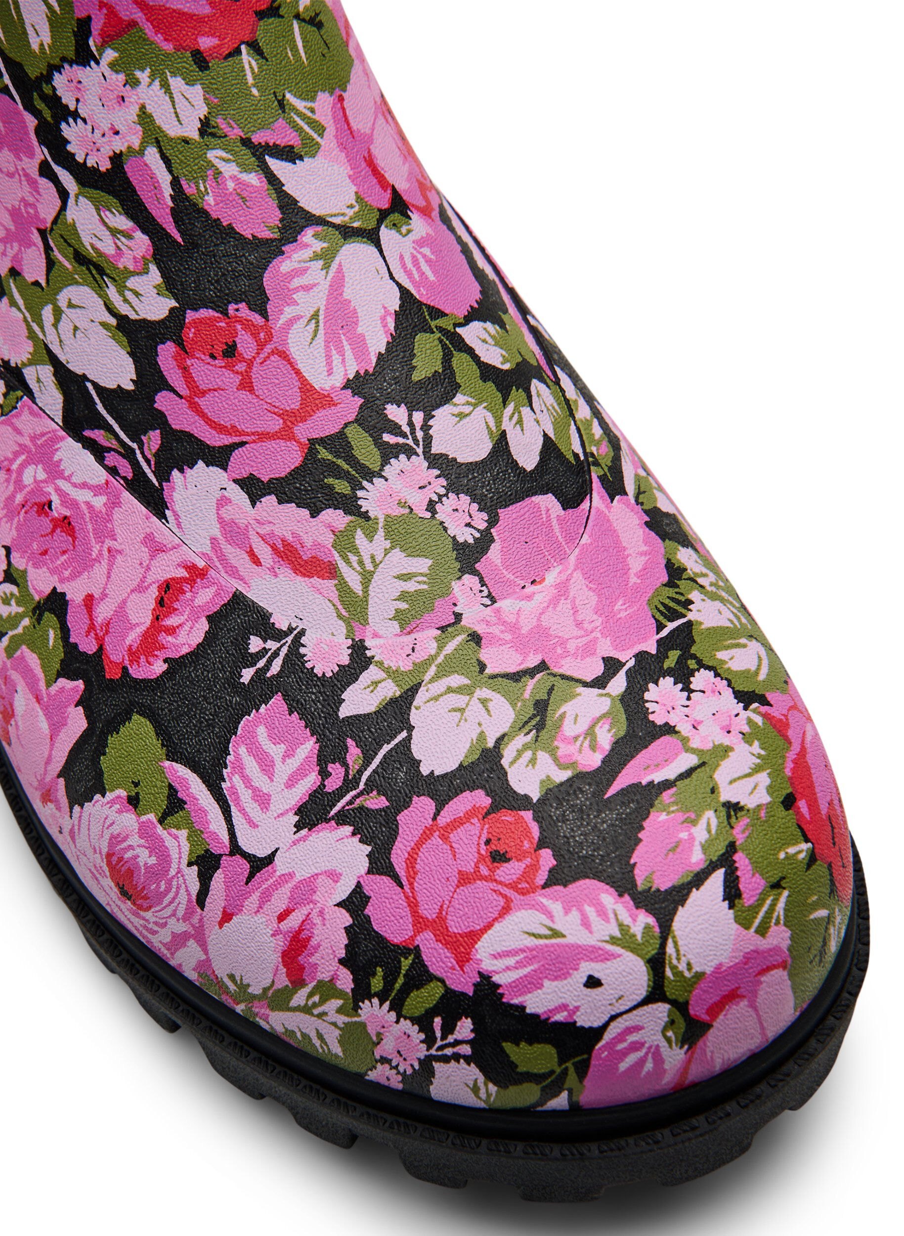 Zizzi Large - Bottines avec tige en n&eacute;opr&egrave;ne &eacute;lastique, Flower AOP, Packshot image number 3