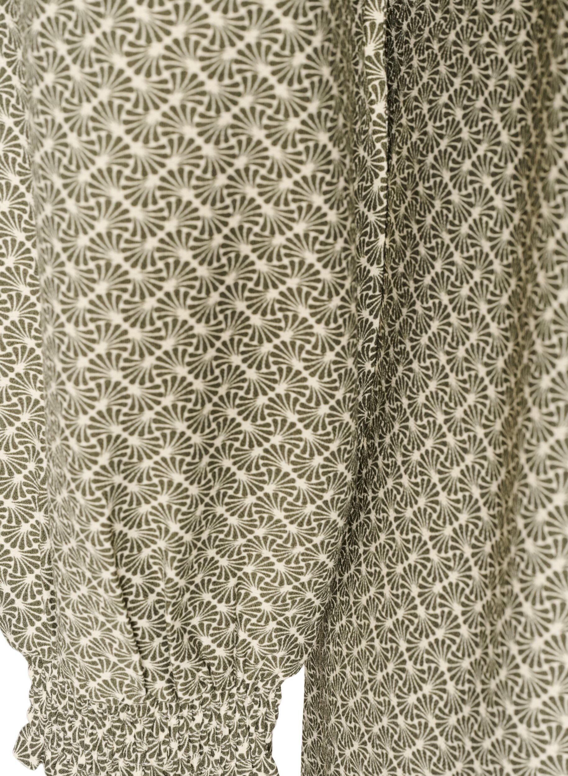 ZizziRobe imprim&eacute;e en viscose &agrave; manches longues, Vert Kaki, Packshot image number 3