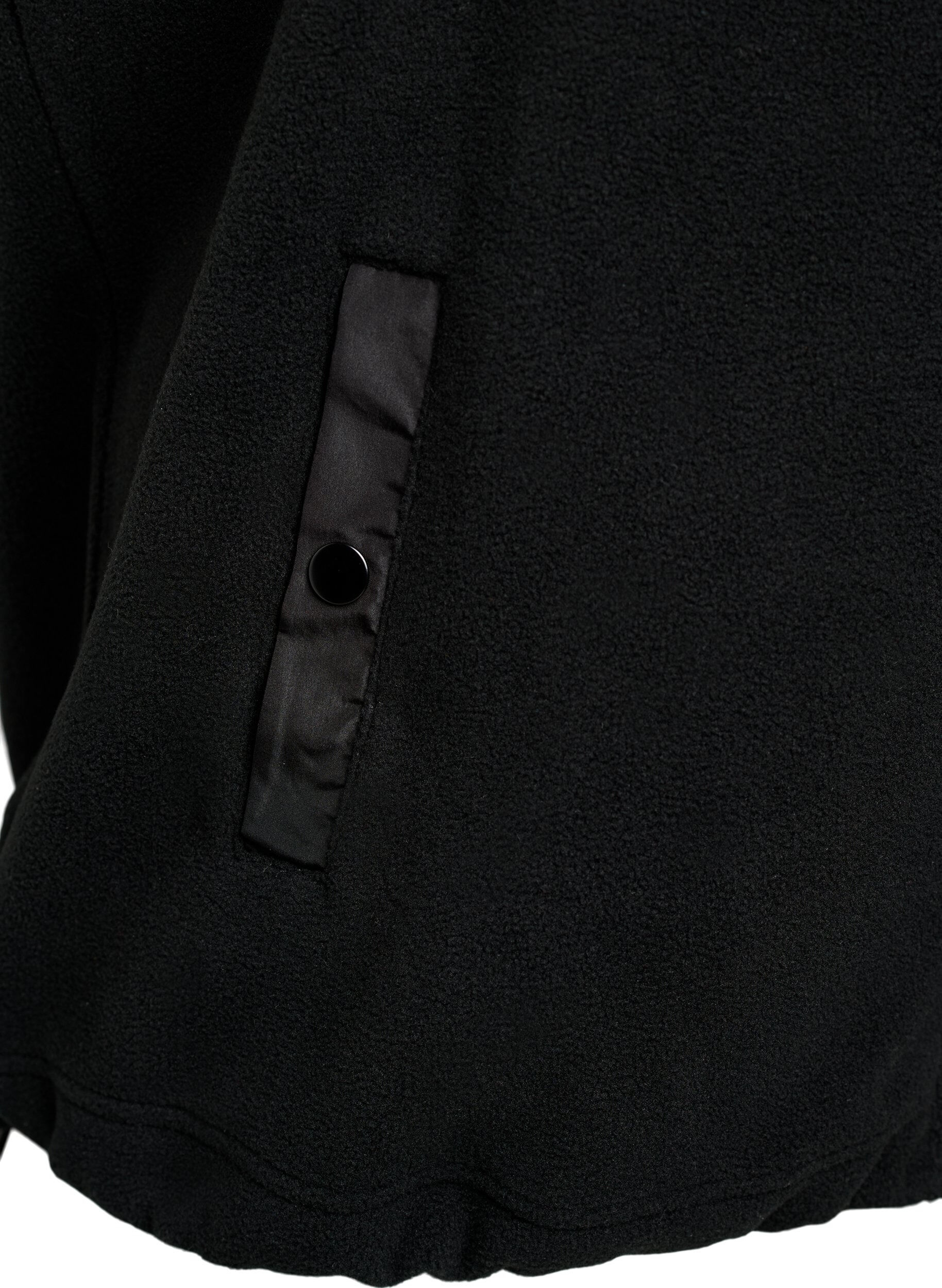 ZizziGilet en polaire avec col montant et cordon de serrage au bas, Noir, Packshot image number 3