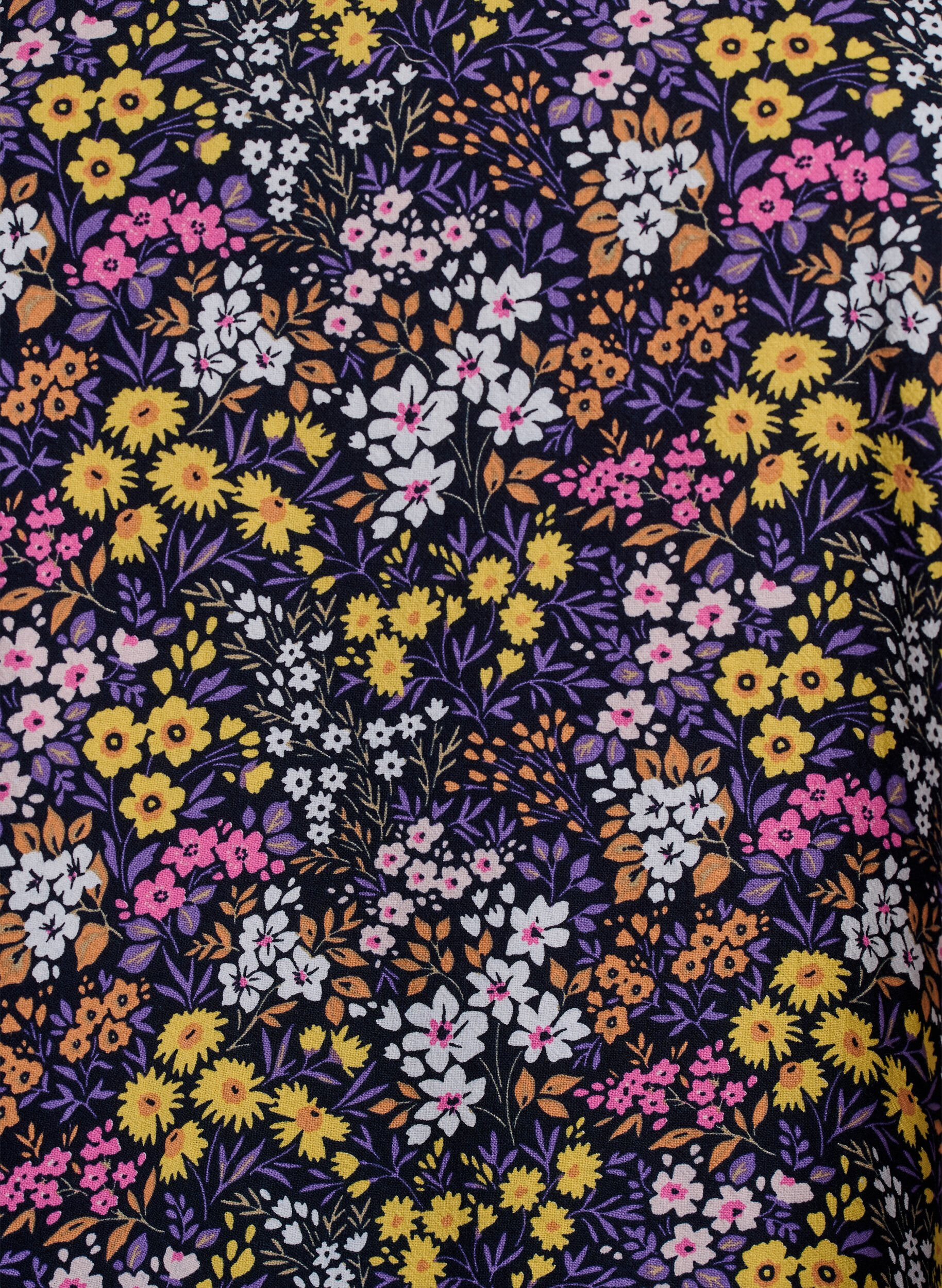 Zizzi Robe courte &eacute;vas&eacute;e &agrave; imprim&eacute; floral, Bleu, Packshot image number 2