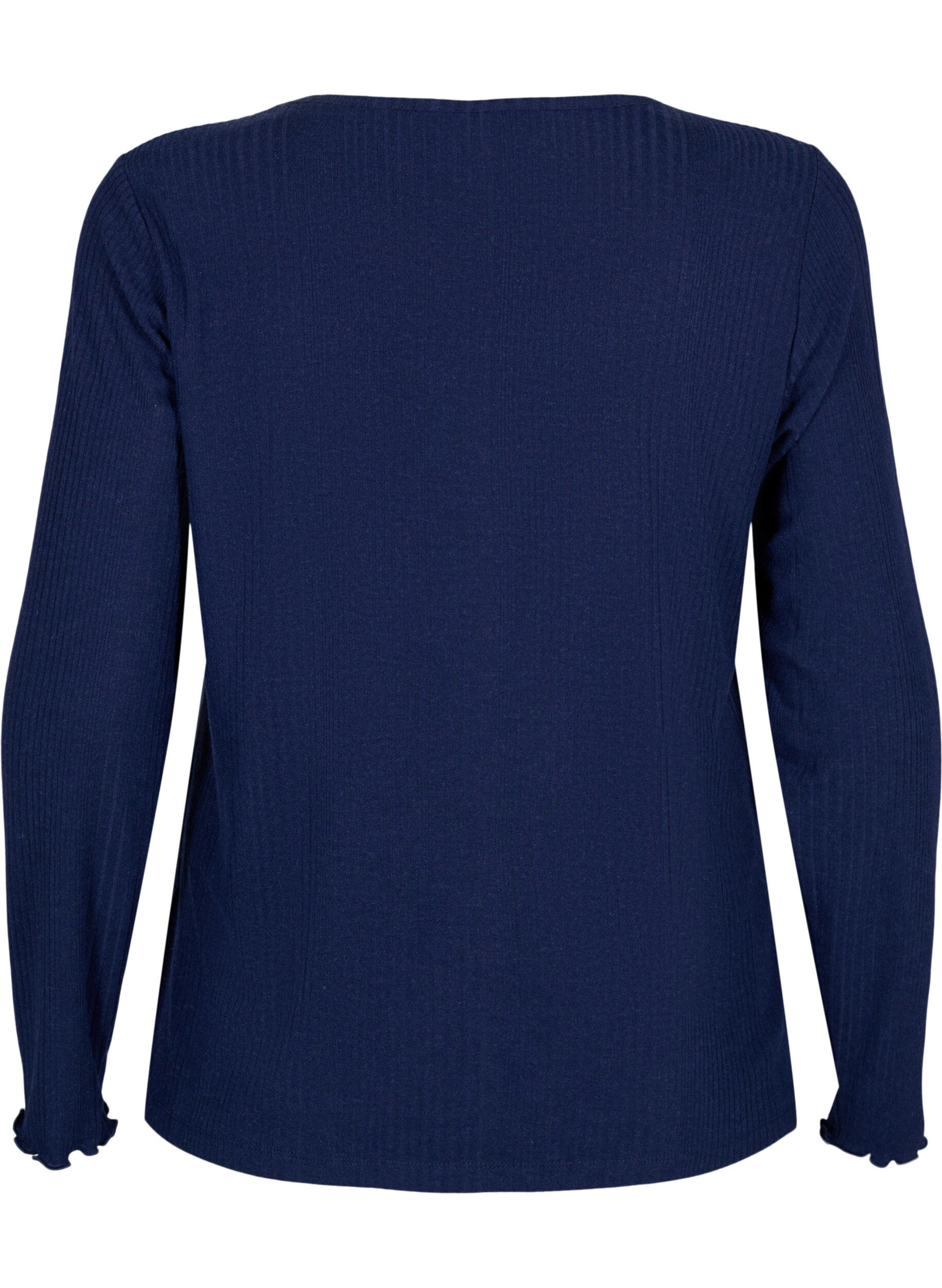 Zizzi Chemisier &agrave; manches longues avec des rayures, Night Sky Mel., Packshot image number 1