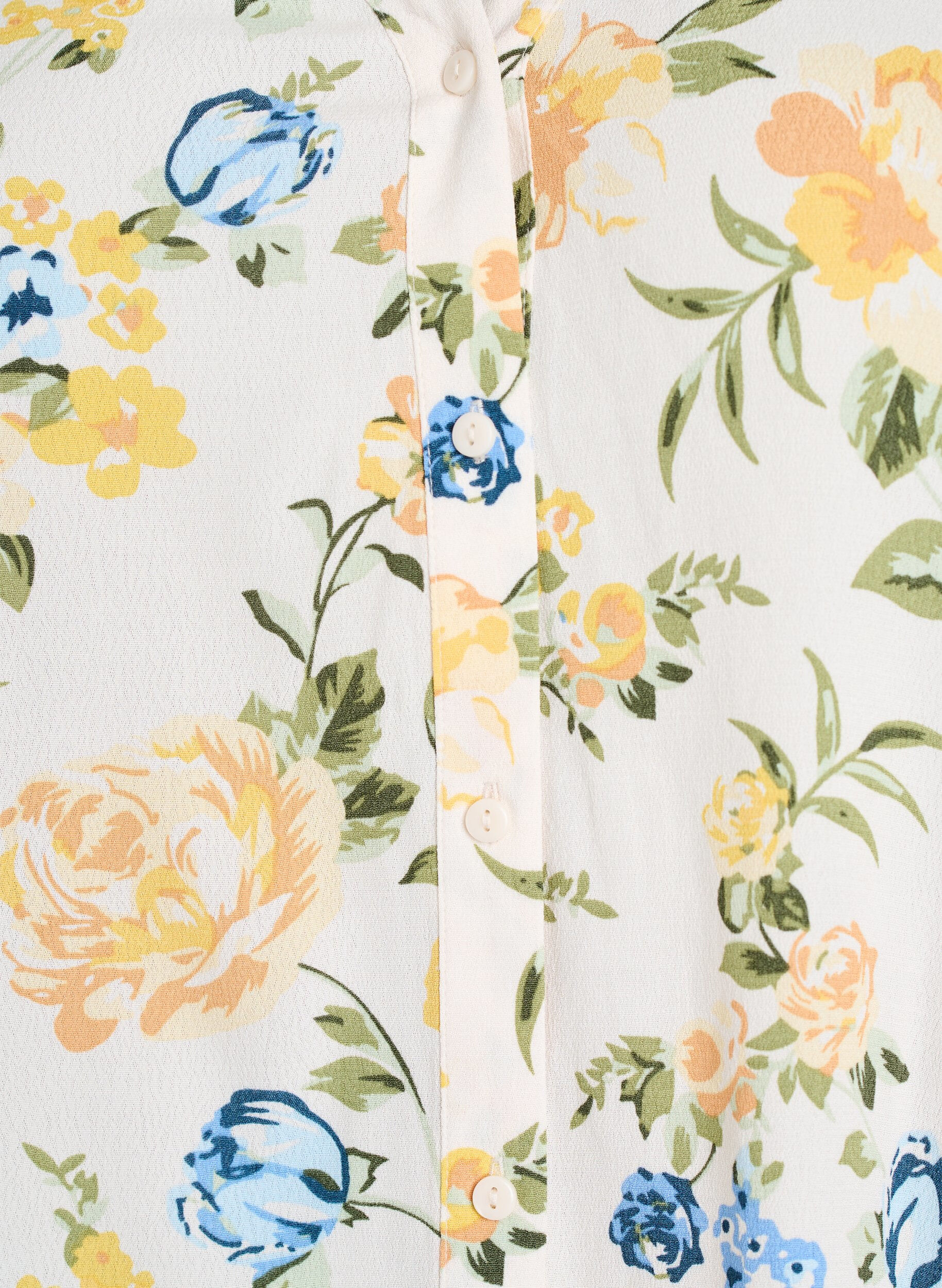 Zizzi Blouse imprim&eacute;e en viscose avec fermeture boutonn&eacute;e, Vanille, Packshot image number 2