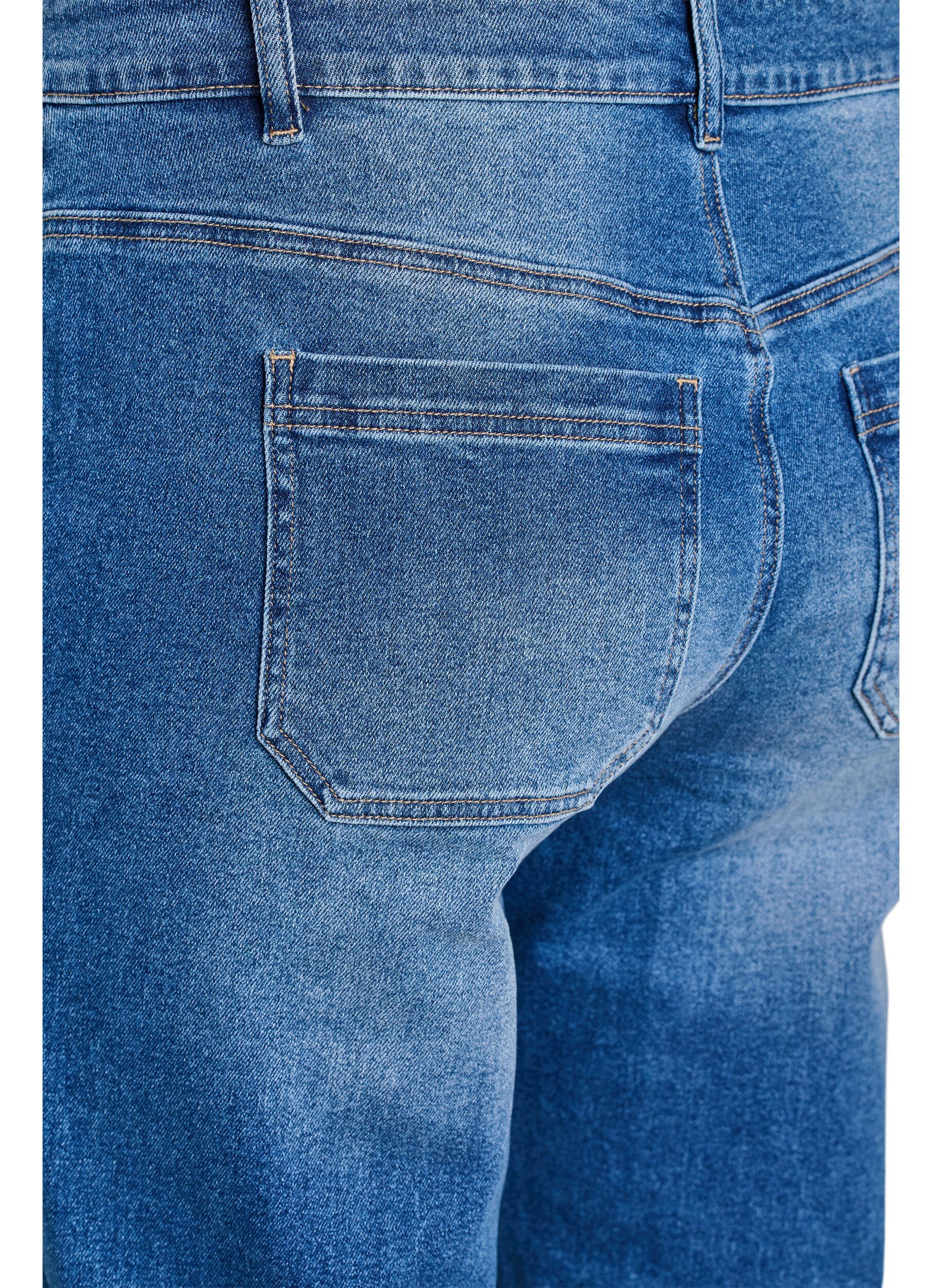 Zizzi Jean &agrave; coupe droite avec poches avant, Bleu Clair, Packshot image number 3