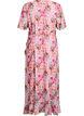 Robe longue en mousseline avec d&eacute;collet&eacute; en V et ourlet &agrave; volants, , Packshot image number 1