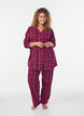 Chemise de pyjama &agrave; carreaux en coton &agrave; manches longues, Bordeaux, Model image number 1
