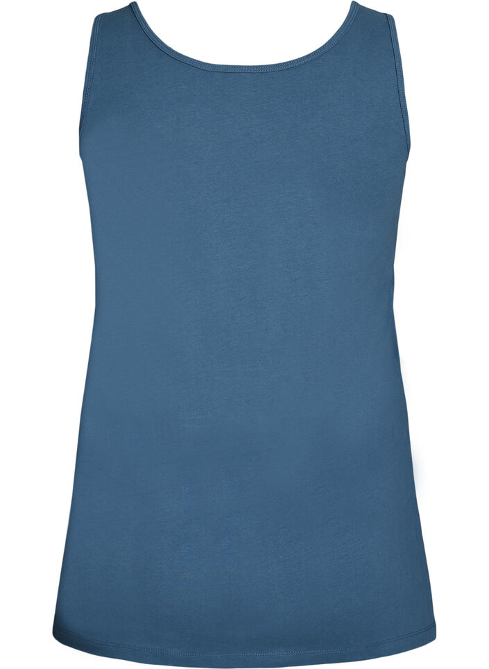 Haut basic uni en coton, Gris bleut&eacute;, Packshot image number 1