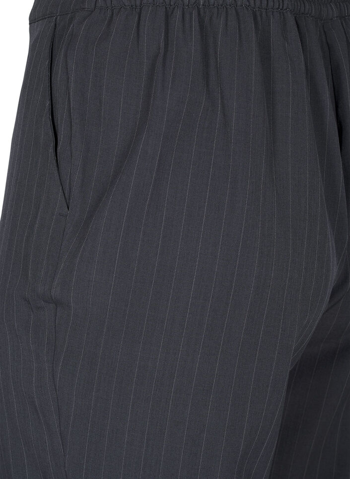 FLASH - Pantalon large doté de poches, Dark Grey Mel Stripe, Packshot image number 3