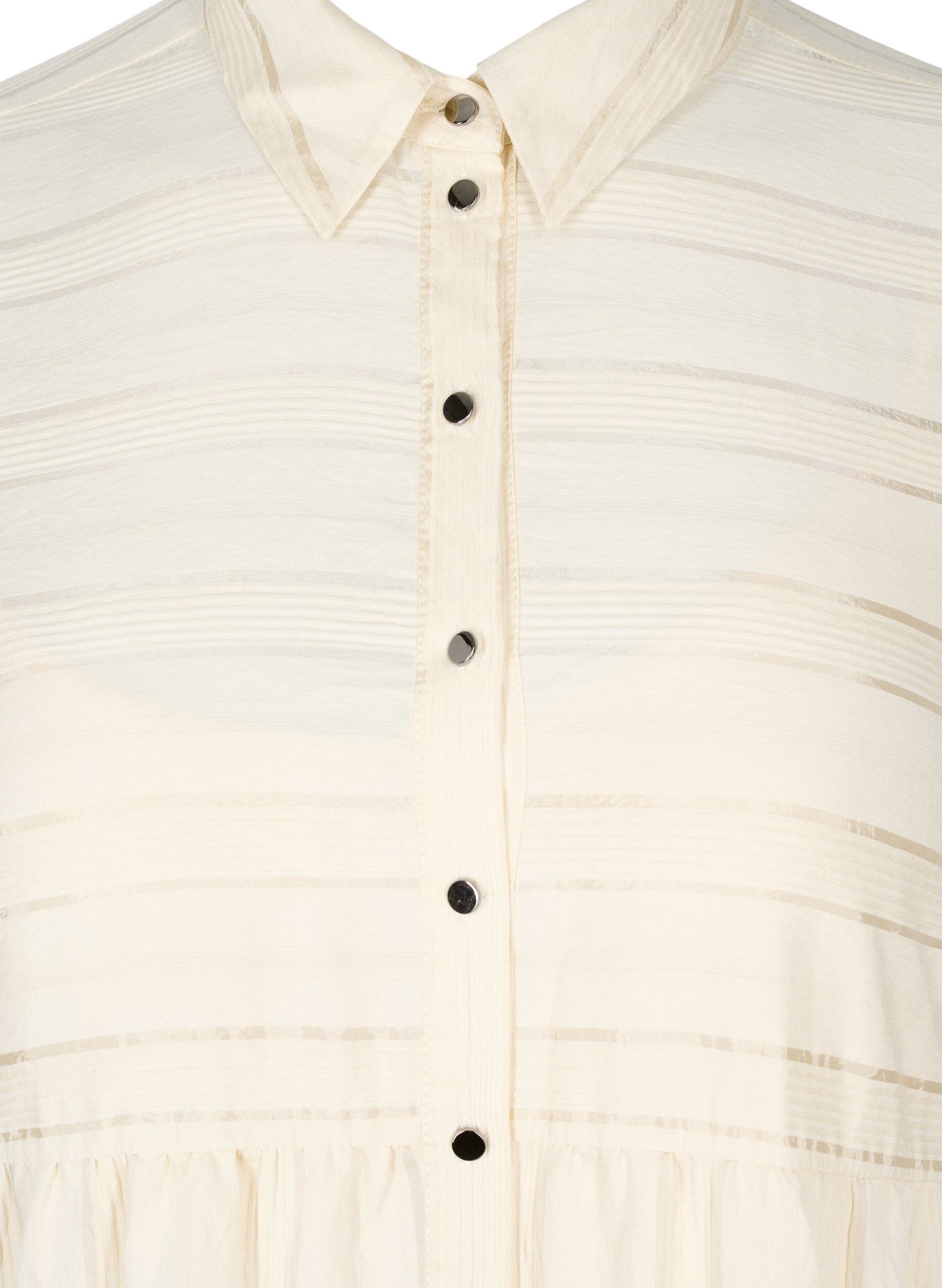 Zizzi Tunique en viscose &agrave; motifs avec boutons et manches longues, Fog, Packshot image number 2