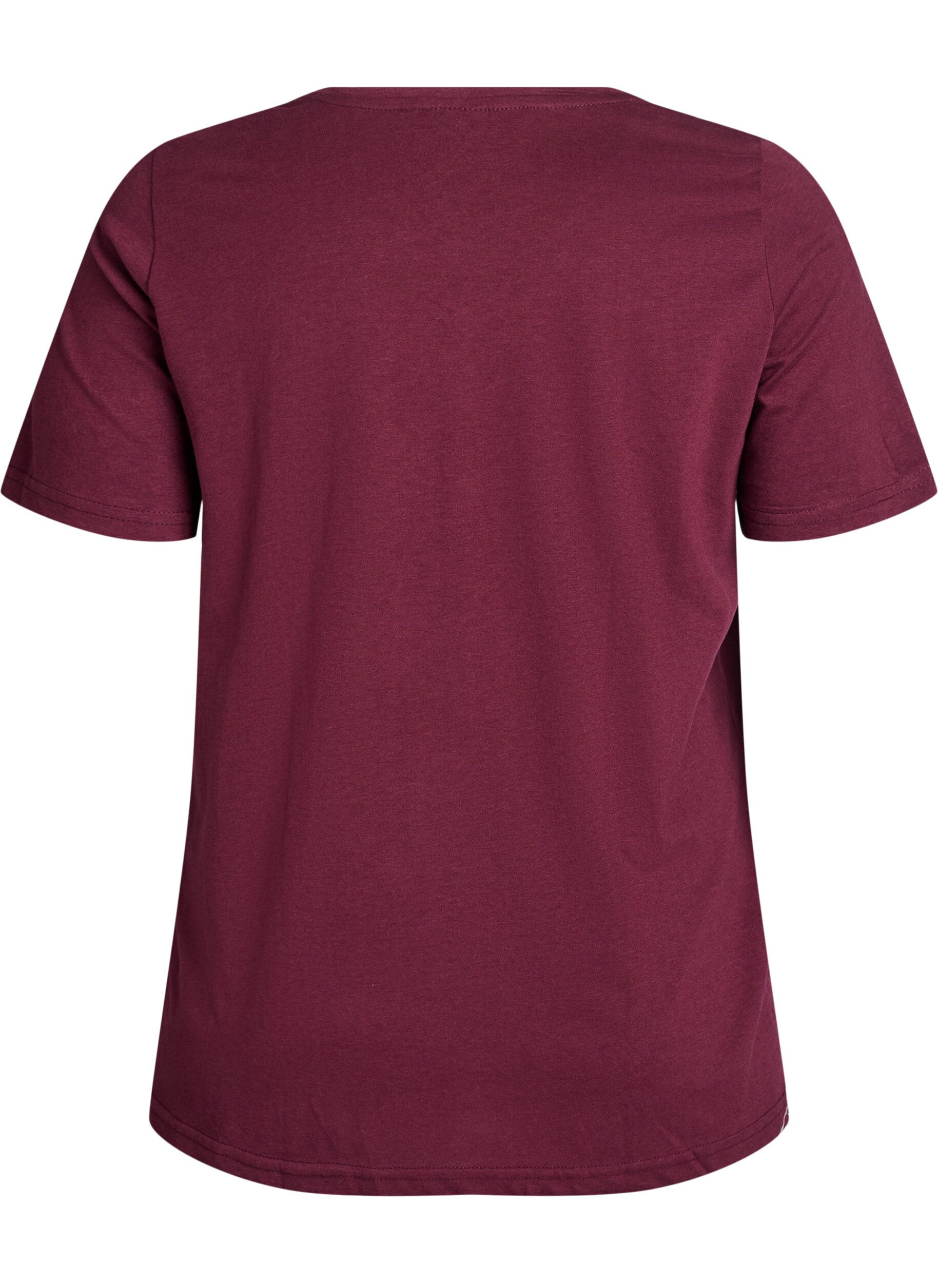 Zizzi FLASH - T-shirt avec motif, Bordeaux fonc&eacute;, Packshot image number 1