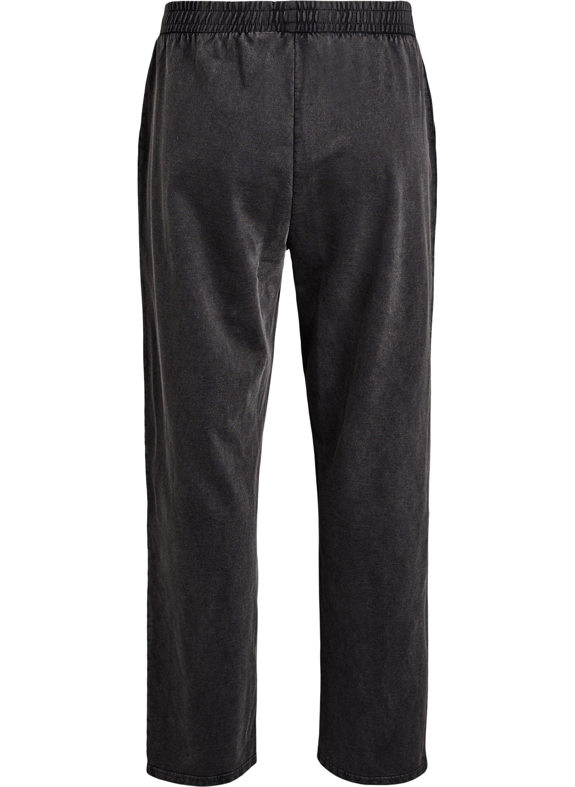 Zizzi Pantalon de jogging coupe ample &agrave; effet d&eacute;lav&eacute;, Gris anthracite, Packshot image number 1