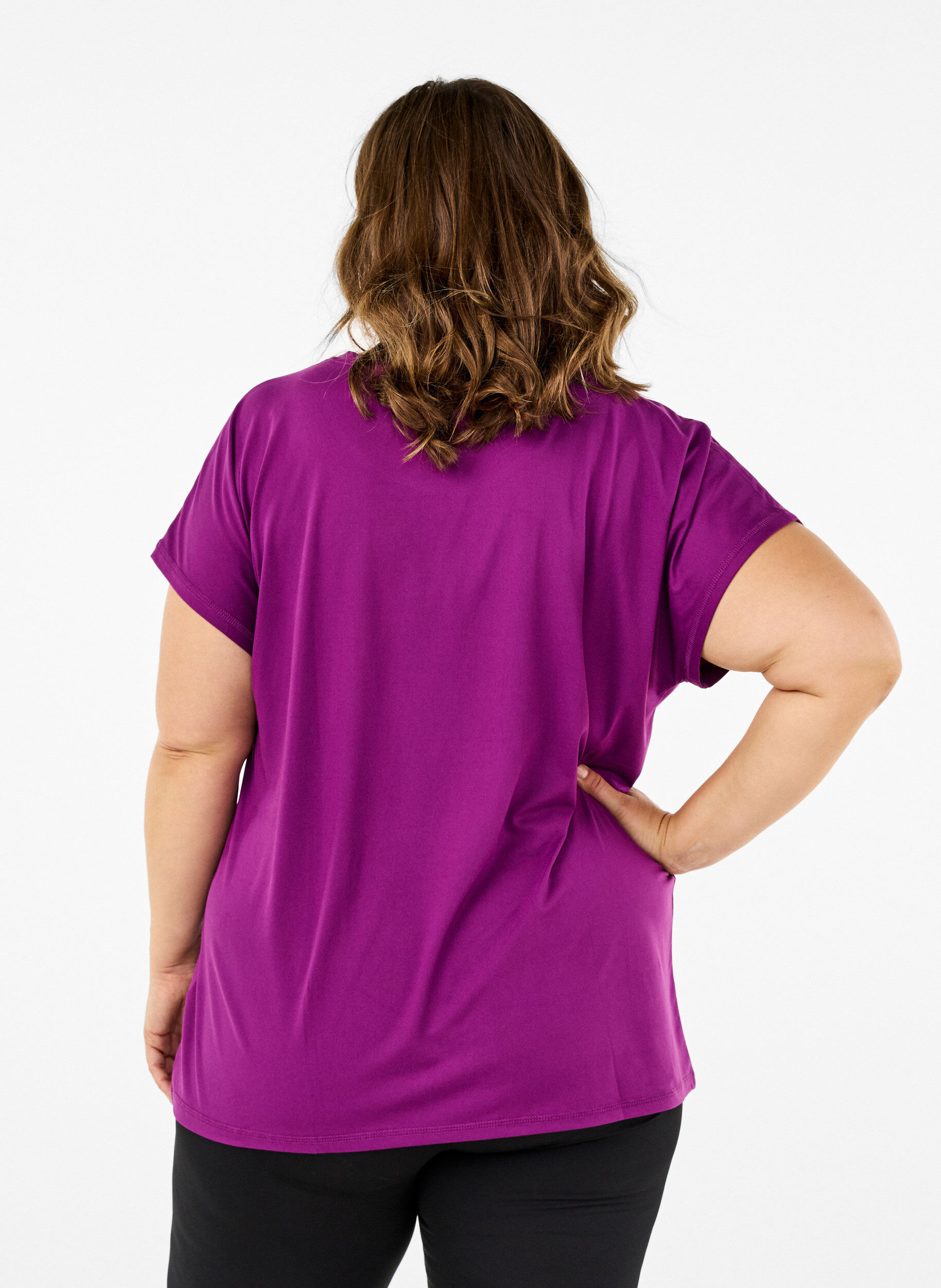Zizzi T-shirt basique, Violet, Model image number 2