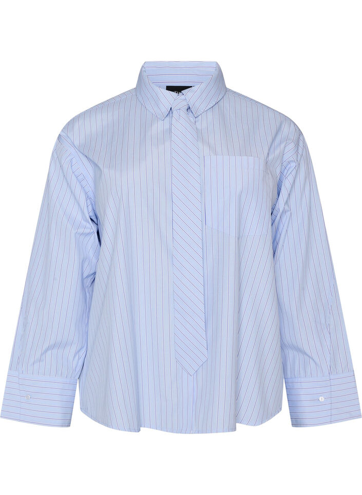 Chemise ample avec lien &agrave; nouer, Bleu Clair, Packshot image number 0