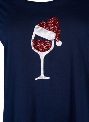 T-shirt de Noël en coton, Navy Blazer Wine, Packshot image number 2