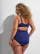 Culotte de bikini drap&eacute;e taille haute, Bleu, Model image number 1