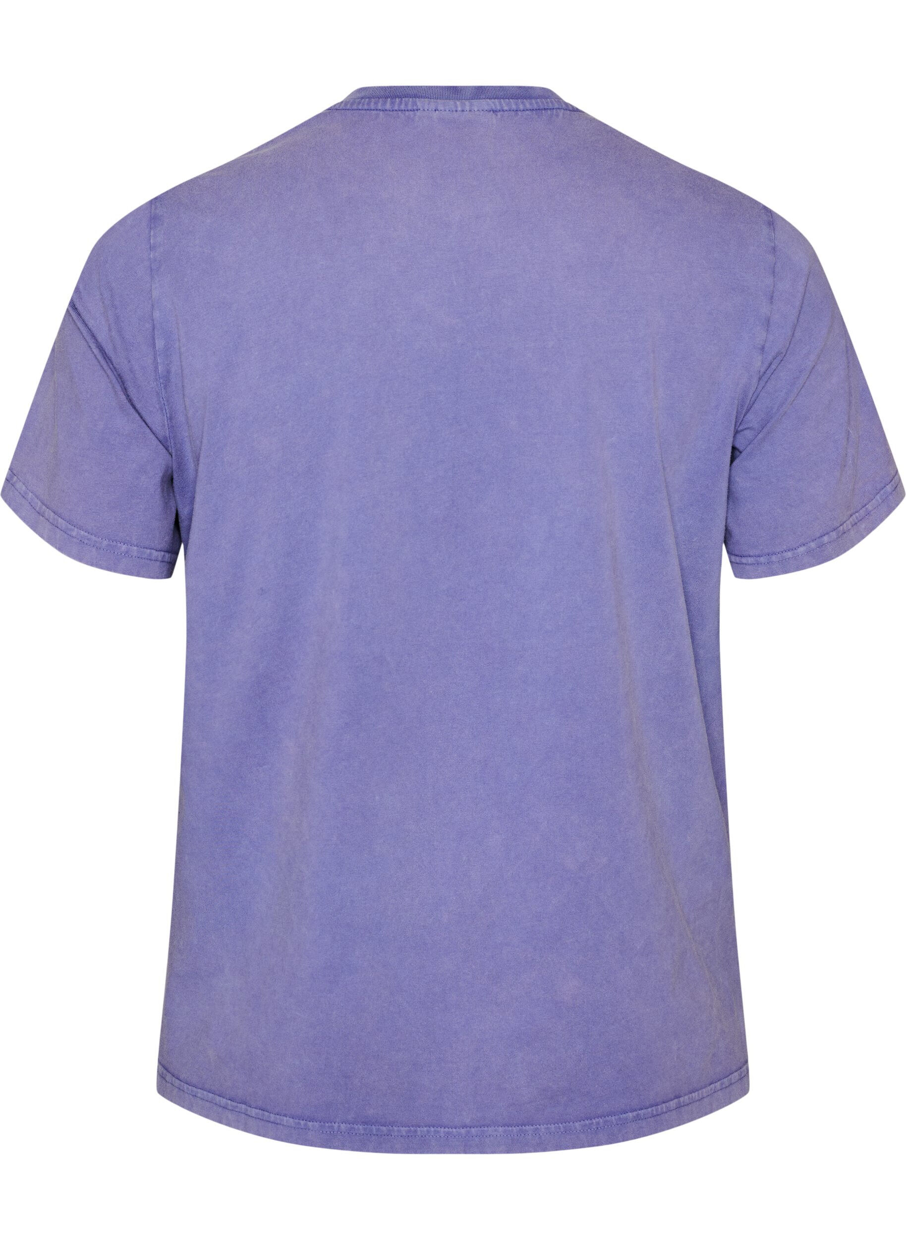 ZizziT-shirt en coton avec imprim&eacute; sur le devant et effet d&eacute;lav&eacute;, Violet, Packshot image number 1