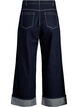 Jean coupe large avec de larges revers et surpiq&ucirc;res contrastantes, Bleu, Packshot image number 1