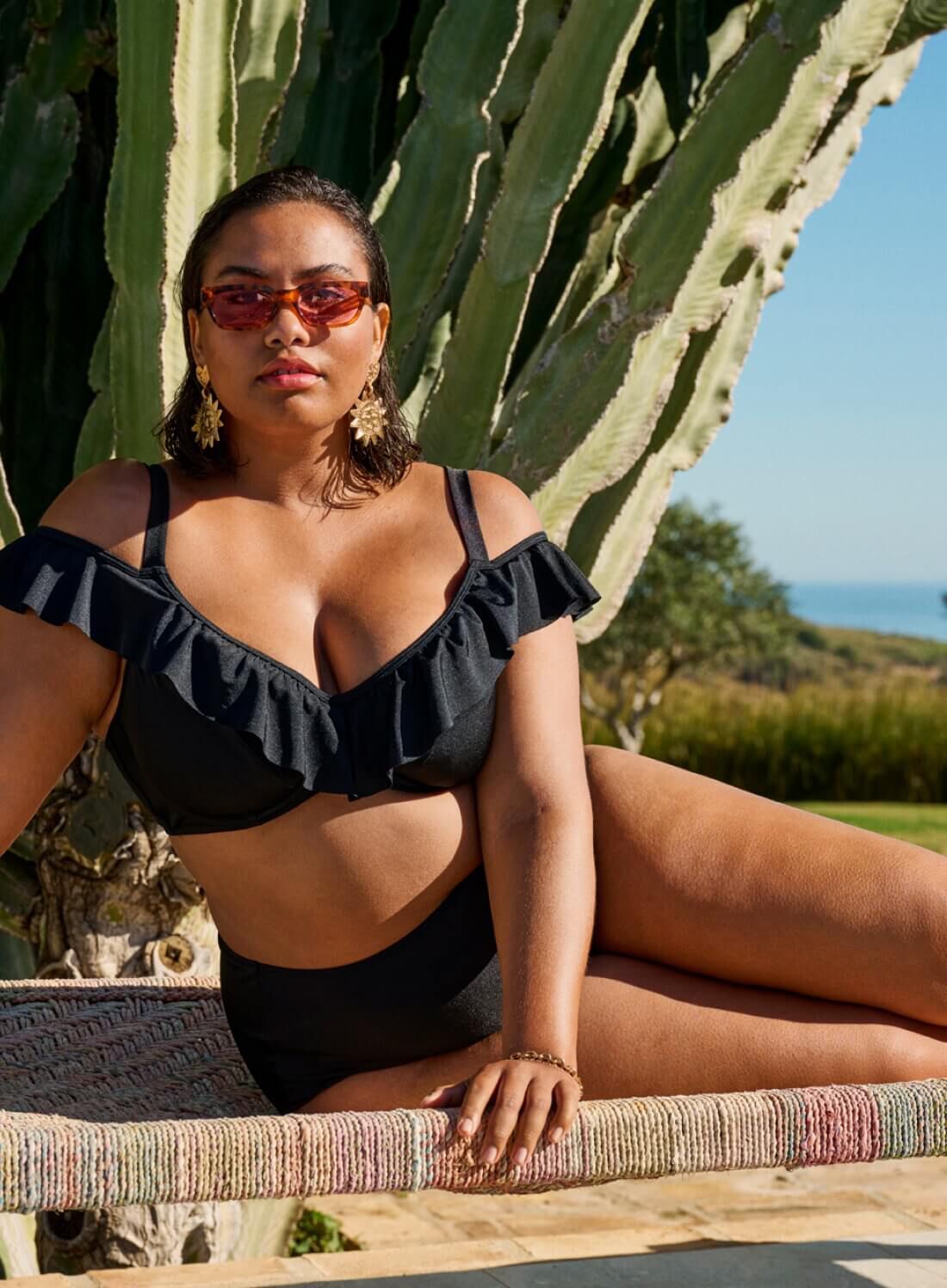 Zizzi Haut de bikini &agrave; volants, , Model