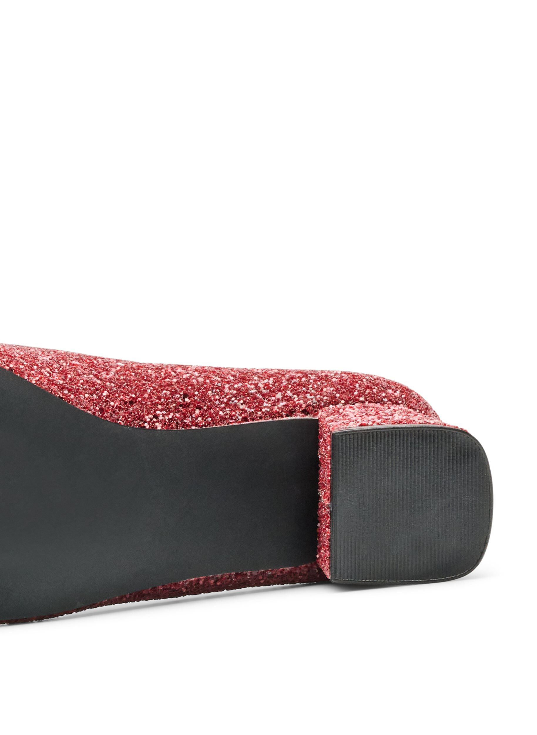 ZizziEscarpin &agrave; paillettes avec n&oelig;ud, Bordeaux, Packshot image number 4