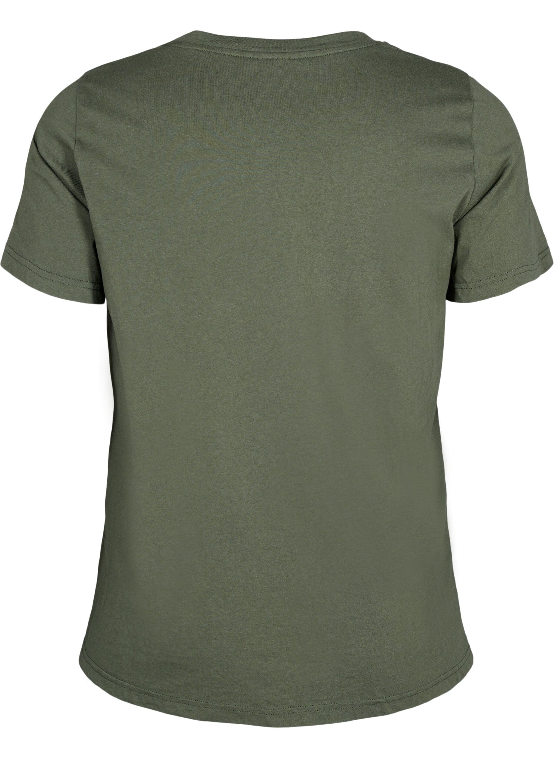 Zizzi T-shirt &agrave; motif, Thyme w. Kind People, Packshot image number 1