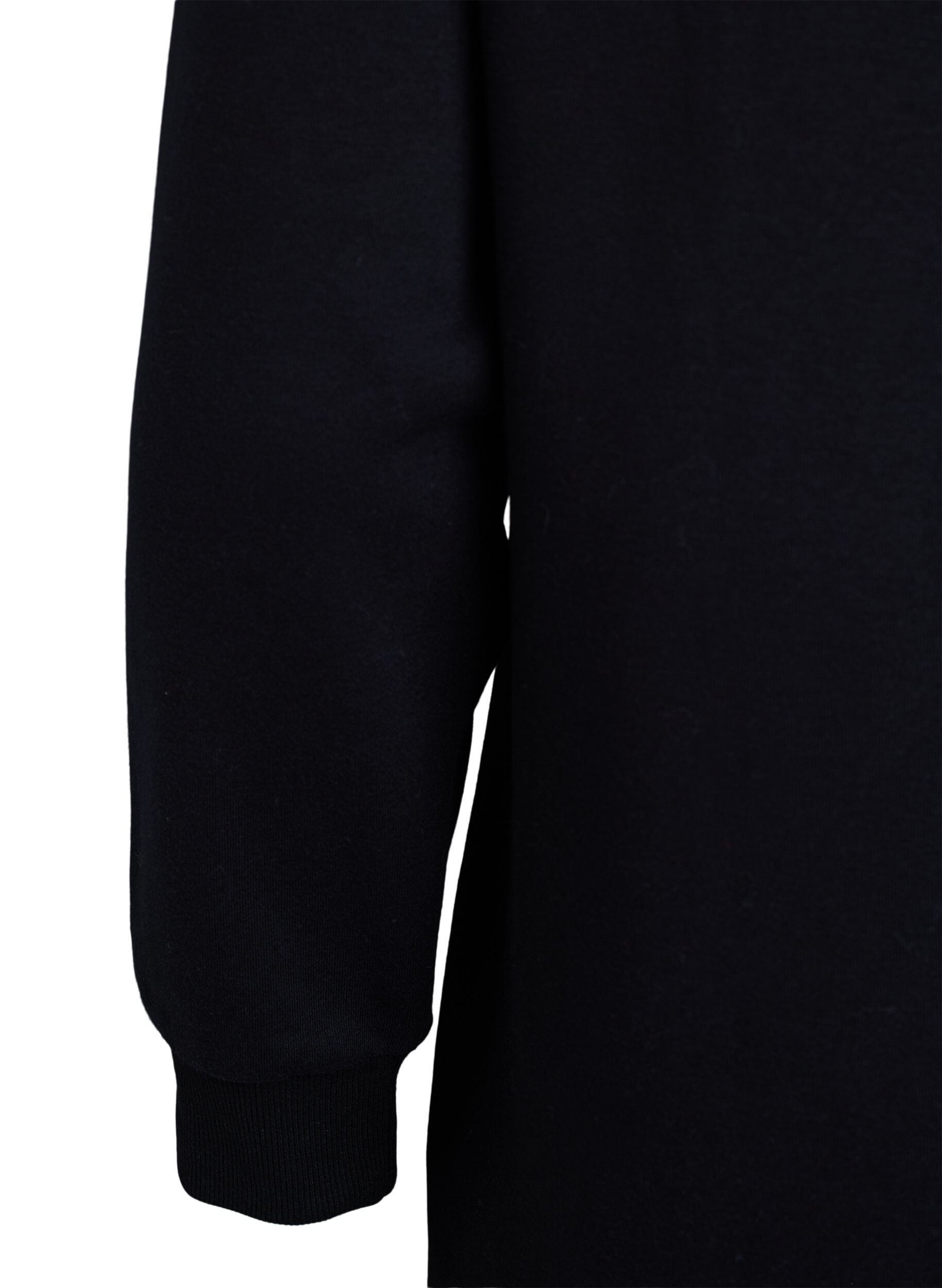 Zizzi Robe sweat-shirt courte &agrave; col montant, Noir, Packshot image number 3