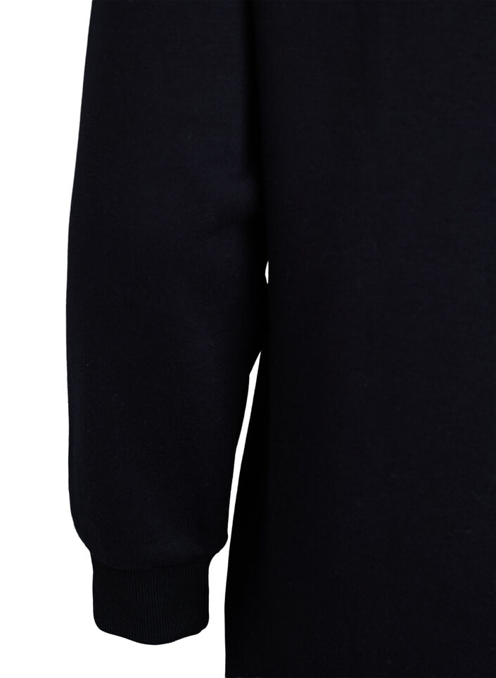 Robe sweat-shirt courte à col montant, Noir, Packshot image number 3