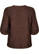 Chemisier avec texture et manches 3/4, Marron, Packshot image number 1