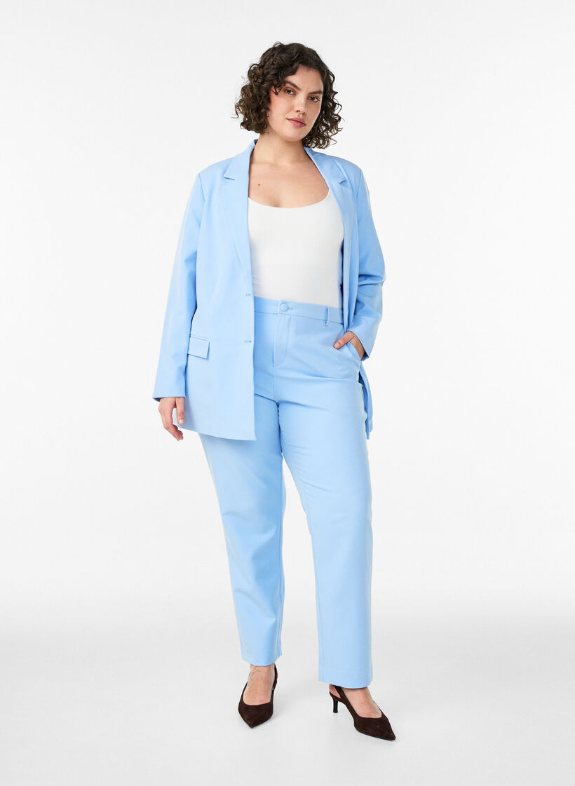 Blazer classique avec fermeture boutonn&eacute;e, Bleu Clair, Model image number 1