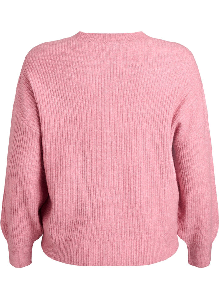 Cardigan en tricot c&ocirc;tel&eacute; avec boutons, Rose, Packshot image number 1
