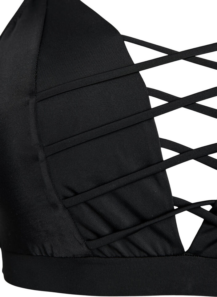 Haut de bikini avec détail string, Noir, Packshot image number 2