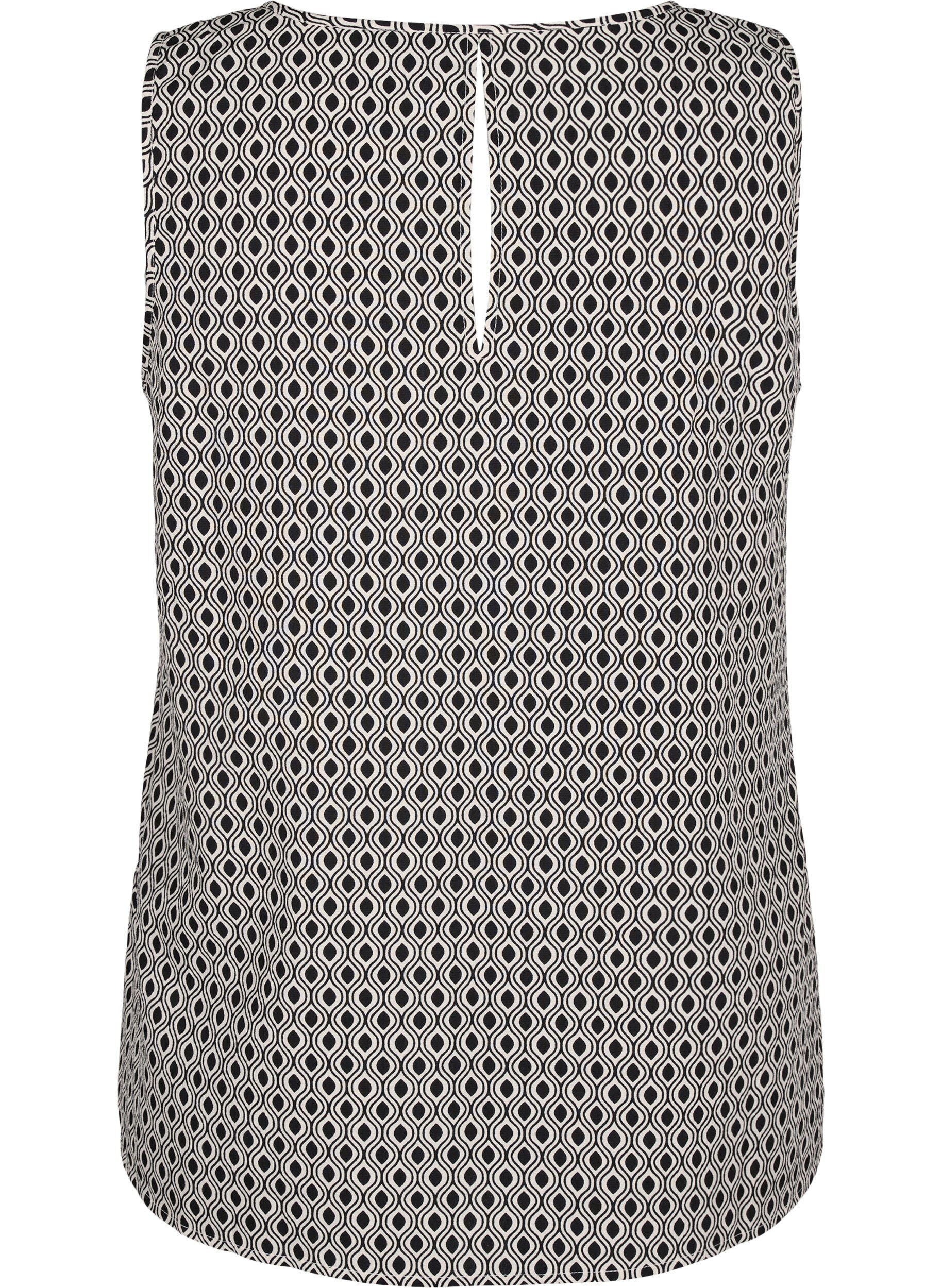 Zizzi FLASH - Haut sans manches avec imprim&eacute;, Noir, Packshot image number 1