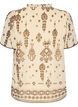 Blouse &agrave; motifs et bordure en crochet, Beige, Packshot image number 1